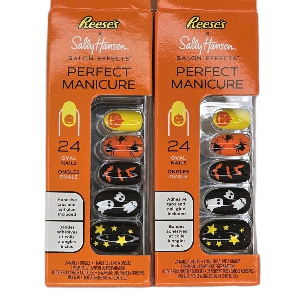 X2 Sally Hansen Reese’s Salon Effects Perfect Manicure Nails 2Pk OV742 Halloween